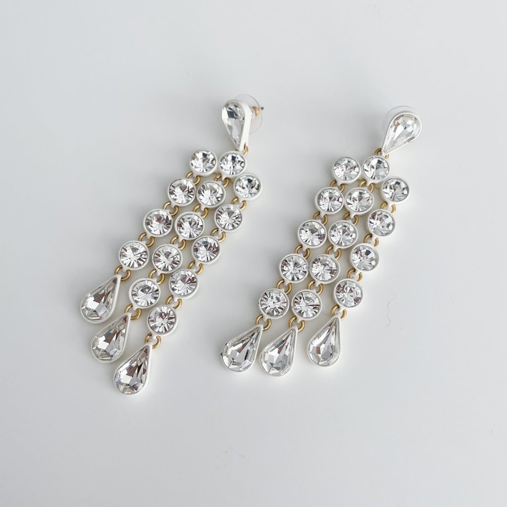 J. Crew Sparkly Waterfall Earrings (Crystal) - Picture 2 of 2